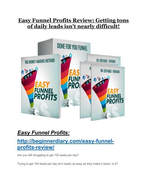 Easy Funnel Profits REVIEW and GIANT $21600 bonuses