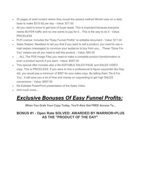 Easy Funnel Profits REVIEW and GIANT $21600 bonuses