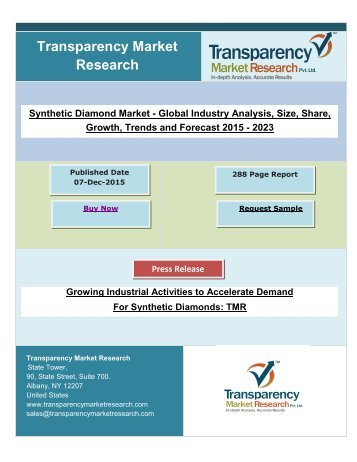 Growing Industrial Activities to Accelerate Demand for Synthetic Diamonds