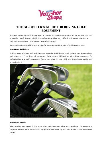 THE GO-GETTER’S GUIDE FOR BUYING GOLF EQUIPMENT