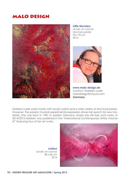 Hidden Treasure Art eMagazine / Spring  MARCH 2015