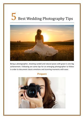 5 Best Wedding Photography Tips