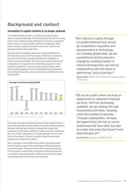 Capital Markets innovation and the FinTech landscape