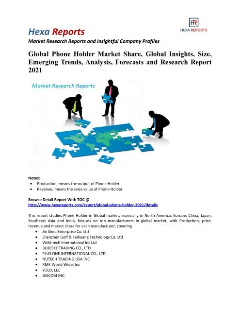 Global Phone Holder Market Research Report 21 By Hexa Reports