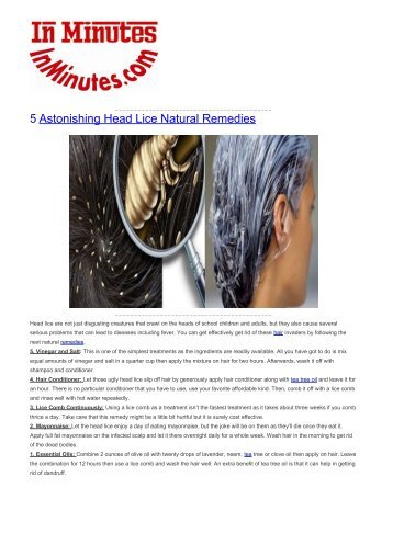 5 Astonishing Head Lice Natural Remedies