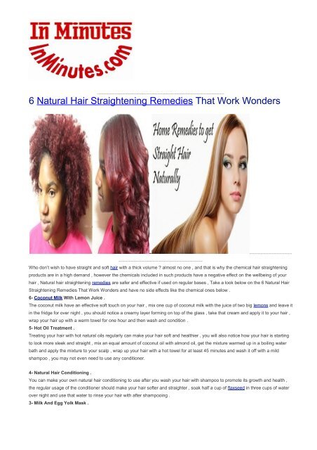 6 Natural Hair Straightening Remedies That Work Wonders