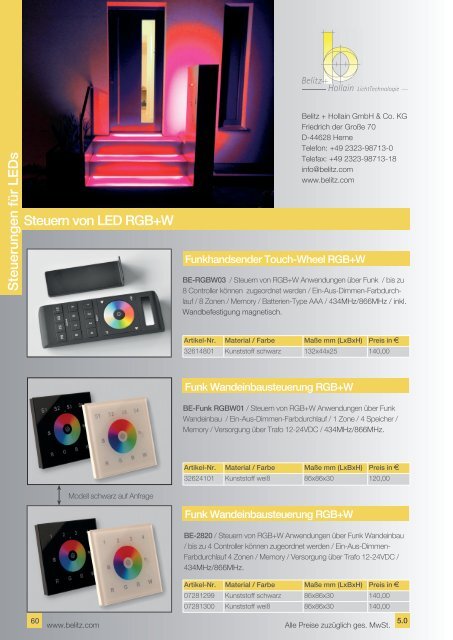 Belitz & Hollain LichtTechnologie Produktkatalog