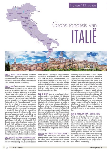Grote rondreis van Italië brochure groep 2017