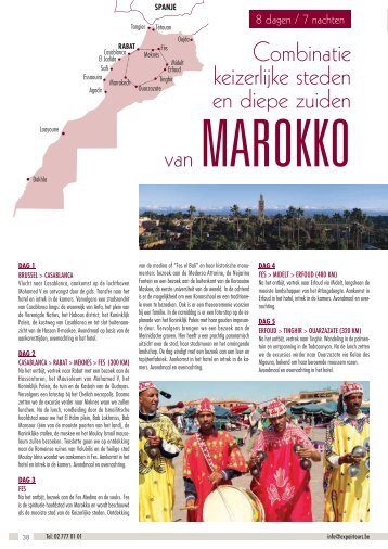 Combinatie keizerlijke steden en diepe zuiden van Marokko brochure groep 2017