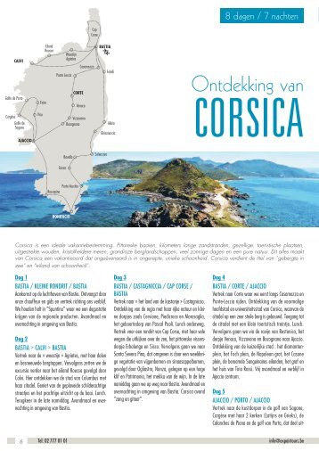 Ontdekking van Corsica brochure  groep 2017