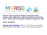 Physical Vapor Deposition Market for Microelectronics, Storage, Solar Applications, Medical Equipments and Cutting Tools - Market Size and Industry Analysis & Forecast by 2019