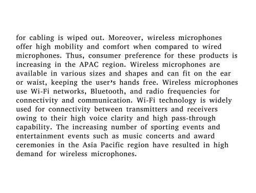 Wireless Microphone Market - Asia Pacific (APAC) Industry Analysis, Size, Share, Growth, Trends and Forecast 2015 - 2023