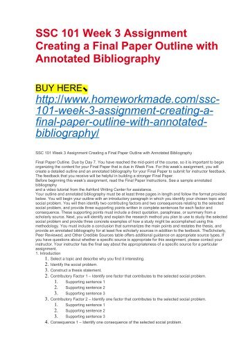 final outline and annotated bibliography psychology essay annotated bibliography essay topics