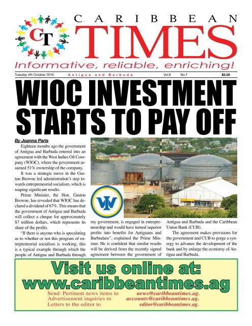 Caribbean Times 7th Issue - Tuesday 4th October 2016