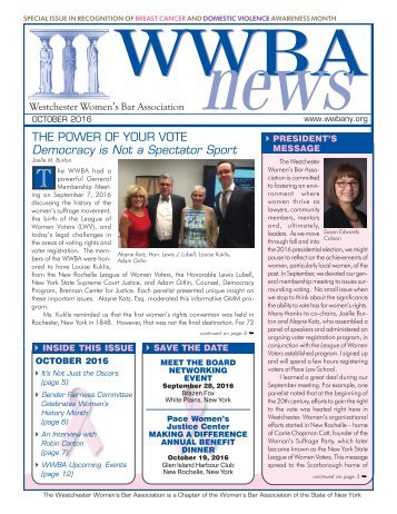 WWBA October 2016 Newsletter