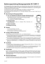 Bedienungsanleitung Bewegungsmelder IR-11/IRP ... - Swissloxx.com