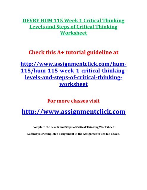 center for critical thinking