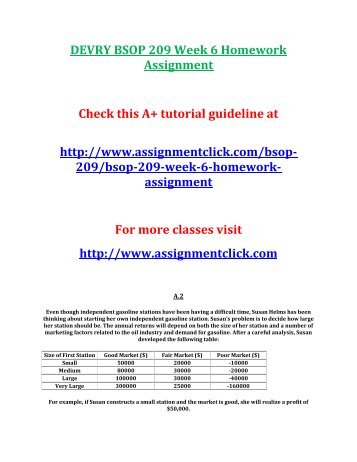 DEVRY BSOP 209 Week 6 Homework Assignment