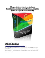 Plugin Sniper Review and Plugin Sniper (EXCLUSIVE) bonuses pack