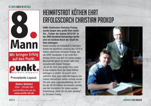 GRÜNWEISS – das Magazin der DHfK-Handballer