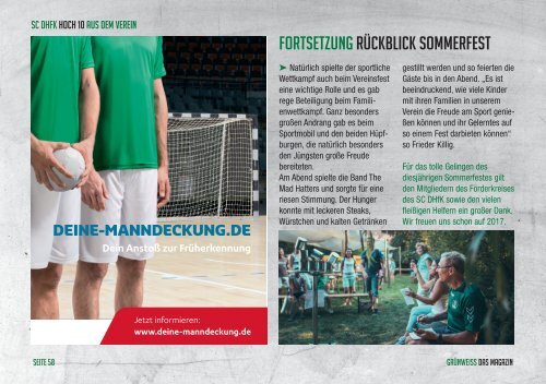 GRÜNWEISS – das Magazin der DHfK-Handballer