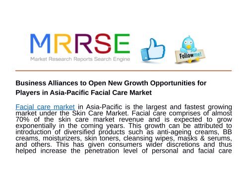 Business Alliances to Open New Growth Opportunities for Players in Asia-Pacific Facial Care Market
