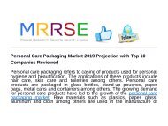 Personal Care Packaging Market 2019 Projection with Top 10 Companies Reviewed
