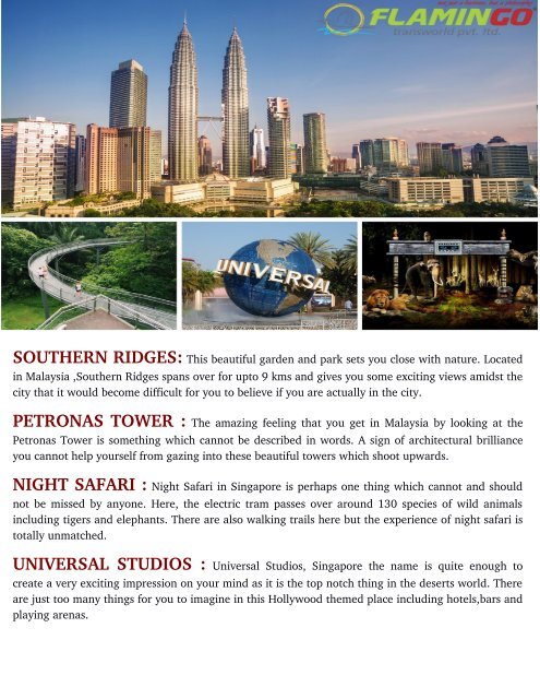The Top 4 Destination You Should Visit with Singapore Malaysia Tour Packages