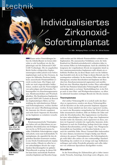 Individualisiertes Zirkonoxid- Sofortimplantat - BioImplant