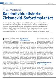 Das individualisierte Zirkonoxid-Sofortimplantat