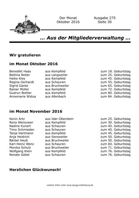 Ausgabe 275 - Oktober 2016