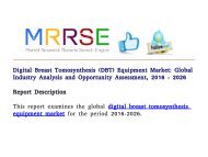 Digital Breast Tomosynthesis (DBT) Equipment Market: Global Industry Analysis and Opportunity Assessment, 2016 - 2026