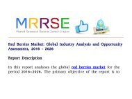 Red Berries Market: Global Industry Analysis and Opportunity Assessment, 2016 - 2026