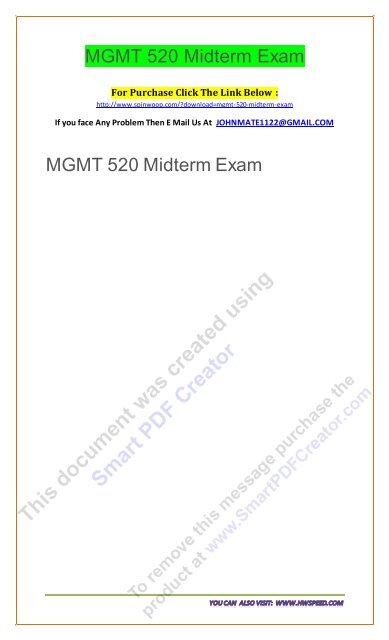 MGMT 520 Midterm Exam