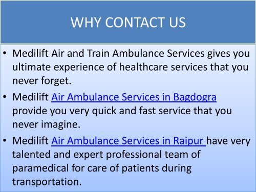 SECURE AIR AND TRAIN AMBULANCE SERVICES IN BAGDOGRA AND RAIPUR