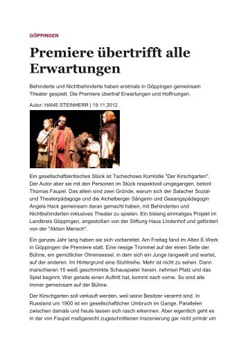 Premiere übertrifft alle Erwartungen - Thomas Faupel