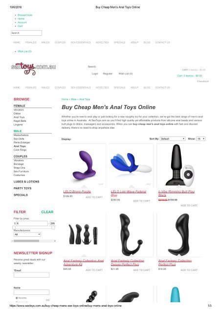 Buy Cheap Men's Anal Toys Online