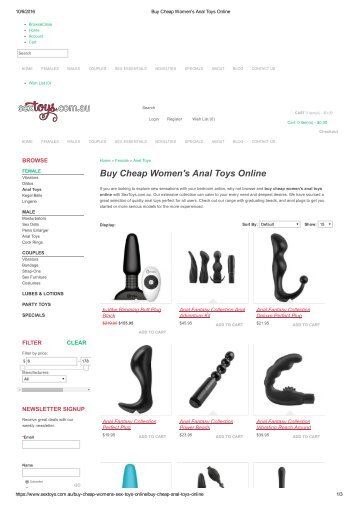 Buy Cheap Women's Anal Toys Online