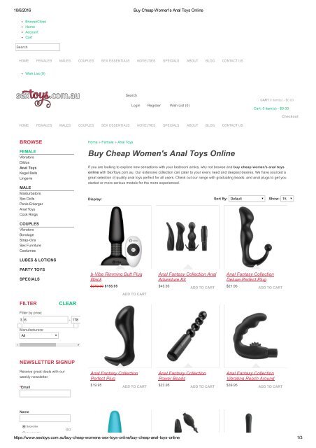 Buy Cheap Women's Anal Toys Online