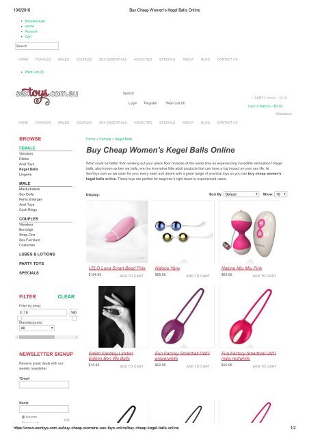 Buy Cheap Women's Kegel Balls Online