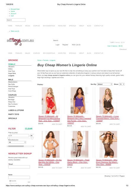 Buy Cheap Women's Lingerie Online