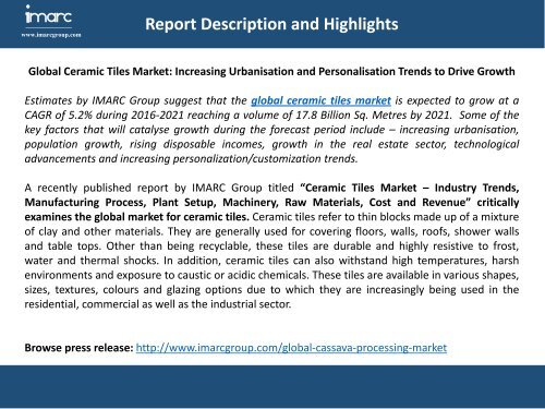 Ceramic Tiles Market |Industry Report 2016-2021