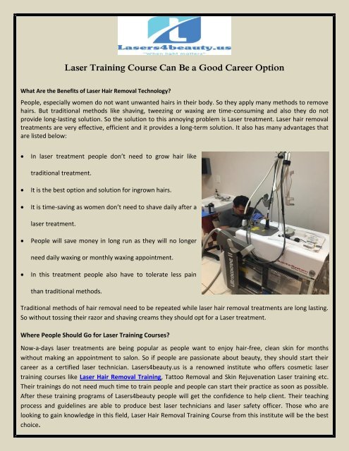 laser hair removal course