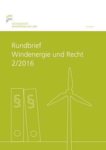Rundbrief Windenergie und Recht 2/2016