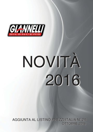 nuovi prodotti - OTTOBRE 2016