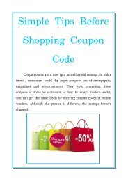 Simple Tips Before Shopping Coupon Code