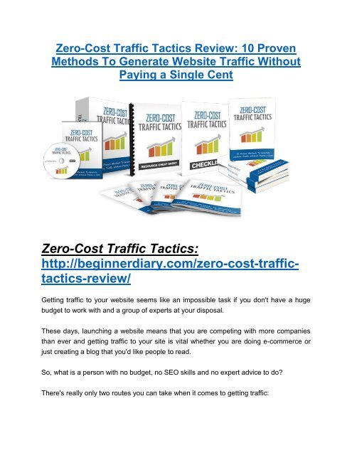 Zero-Cost Traffic Tactics review - Zero-Cost Traffic Tactics (MEGA) $23,800 bonuses