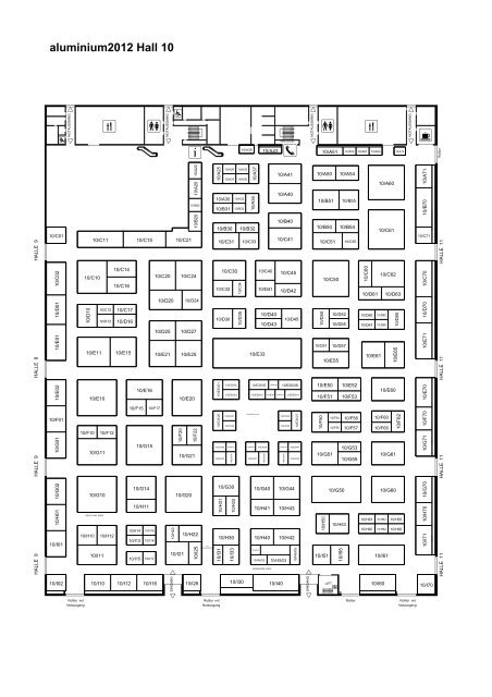 aluminium2012 Exhibitor List Hall 10 - Messe Düsseldorf