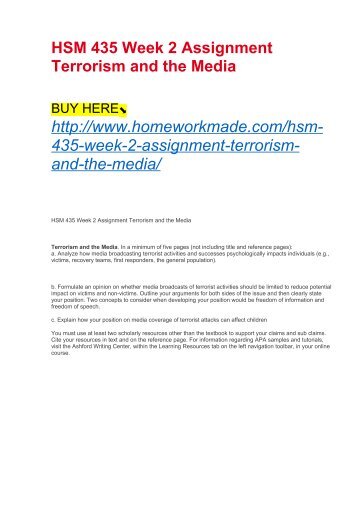 assignment on terrorism