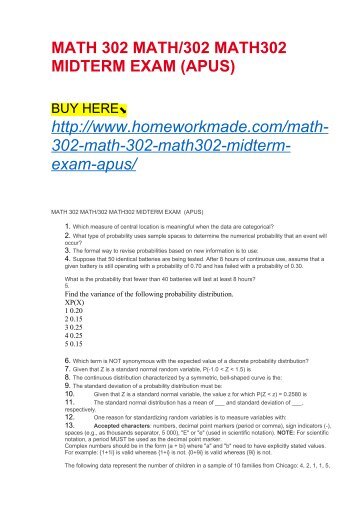 302 exam math midterm 131 SCIN SCIN131 Midterm (APUS) SCIN:131